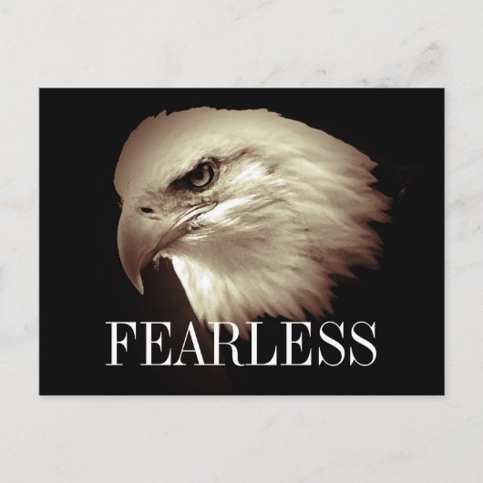 Onbevreesde Motivatie Kale Eagle Briefkaarten (Voorkant)