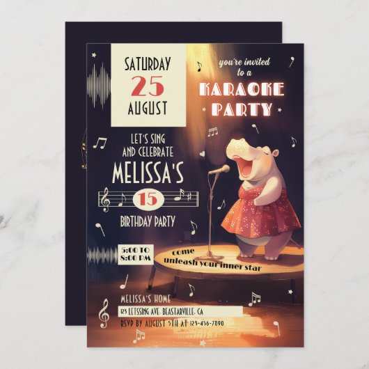 Onbevreesde Pool Party Verjaardag Kaart (Voorkant / Achterkant)