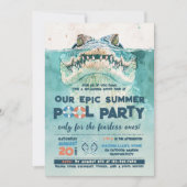 Onbevreesde Pool Party Verjaardag Kaart (Voorkant)