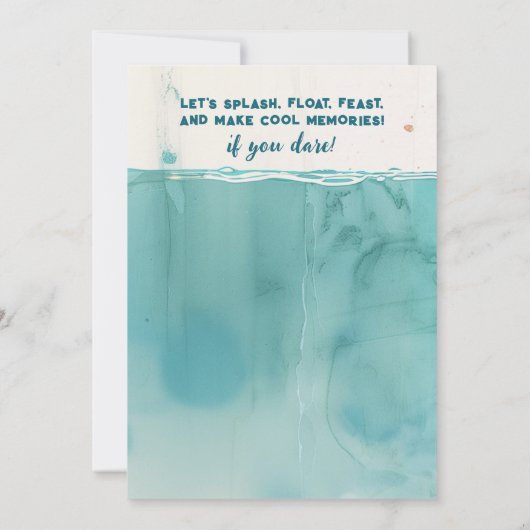 Onbevreesde Pool Party Verjaardag Kaart (Achterkant)