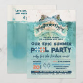 Onbevreesde Pool Party Verjaardag Kaart (Voorkant / Achterkant)