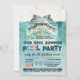 Onbevreesde Pool Party Verjaardag Kaart