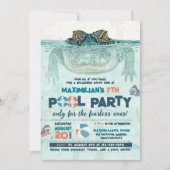 Onbevreesde Pool Party Verjaardag Kaart (Voorkant)