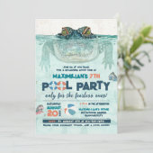 Onbevreesde Pool Party Verjaardag Kaart (Staand voorkant)