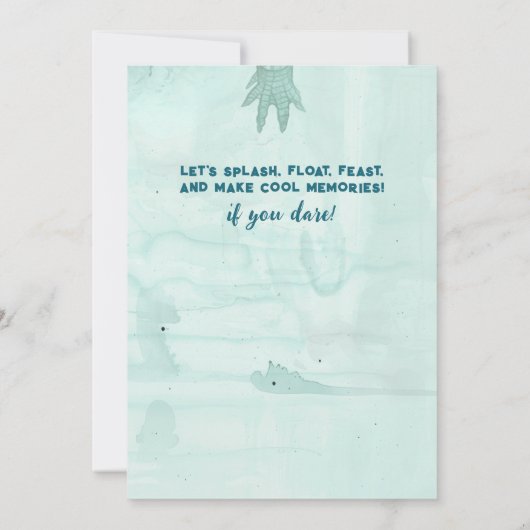 Onbevreesde Pool Party Verjaardag Kaart (Achterkant)