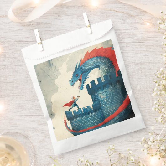 Onbevreesde ridder en draak bedankzakje (Geknipt)