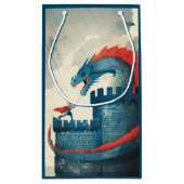 Onbevreesde ridder en draak klein cadeauzakje (Achterkant)