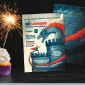 Onbevreesde Ridder en Draak Verjaardagsfeestje Kaart