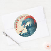 Onbevreesde Ridder en Draak Verjaardagsfeestje Ronde Sticker (Envelop)