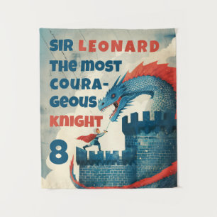 Onbevreesde ridder en draak wandkleed