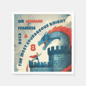 Onbevreesde ridder en drakenpapier servet (Voorkant)