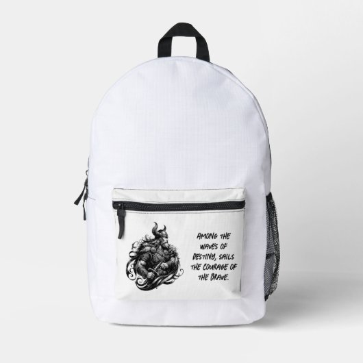 Onbevreesde Vikingkrijger met dolk. AI ART Bedrukte Rugzak (Voorkant)