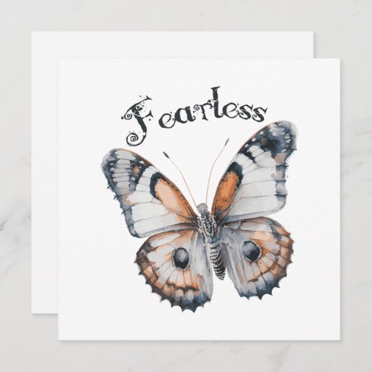 Onbevreesde Vlinder Waterverf Grafisch Ontwerp, An Feestdagenkaart (Voorkant / Achterkant)