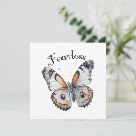 Onbevreesde Vlinder Waterverf Grafisch Ontwerp, An Feestdagenkaart (Staand voorkant)