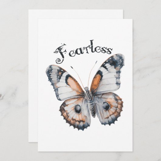Onbevreesde Vlinder Waterverf Grafisch Ontwerp, An Feestdagenkaart (Voorkant / Achterkant)