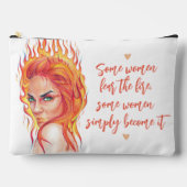 Onbevreesde Vrouw Fantasie Vlammen Vuur Quote Mono Etui (Voorkant)