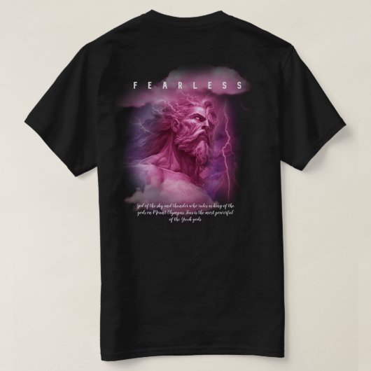 Onbevreesde Zeus Warrior T-shirt (Design achterkant)
