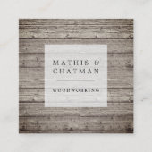 Onbewerkt geregenereerd hout vierkante visitekaartje (Voorkant)