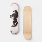 Onbewerkte zwarte wilde paarden - Tekenkunst - Tek Persoonlijk Skateboard (Voorkant)