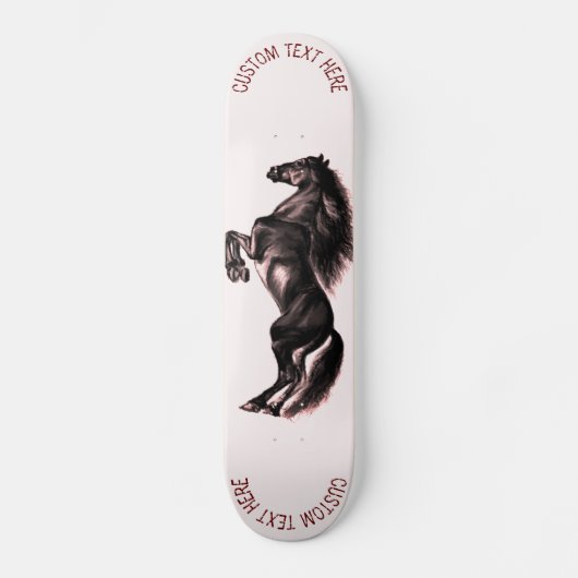 Onbewerkte zwarte wilde paarden - Tekenkunst - Tek Persoonlijk Skateboard (Voorkant)