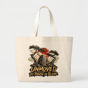 Onbewogen door lof of blaam Dhammapada Grote Tote Bag