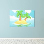 Onbewoond eiland canvas afdruk (Insitu (Houten vloer))