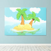 Onbewoond eiland canvas afdruk (Insitu (Houten vloer))