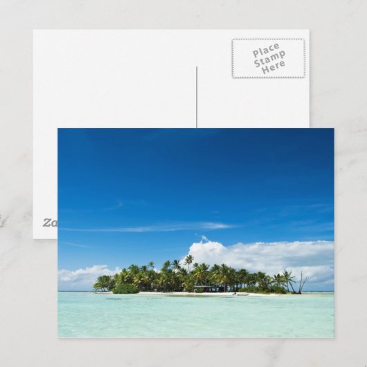 Onbewoond eiland in het briefkaart van de stille o (Voorkant / Achterkant)