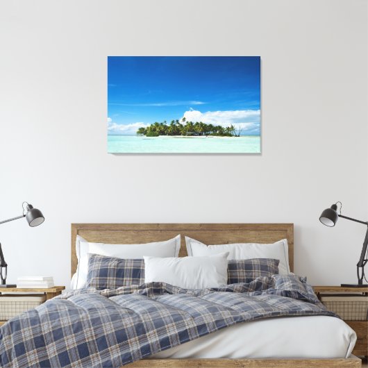 Onbewoond of woestijn tropisch eiland canvas print (Insitu (Slaapkamer))