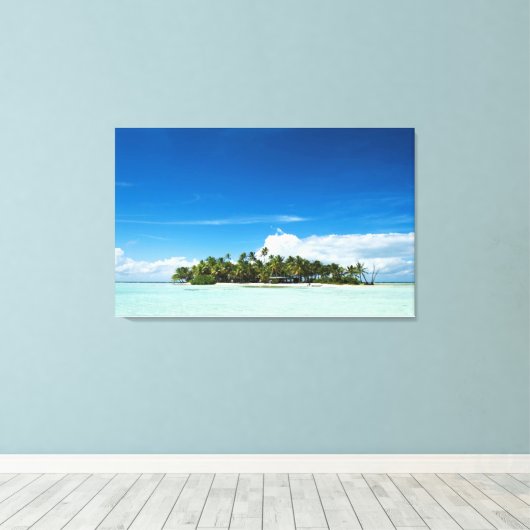 Onbewoond of woestijn tropisch eiland canvas print (Insitu (Houten vloer))