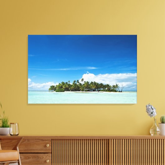 Onbewoond of woestijn tropisch eiland canvas print (Insitu (Woonkamer))