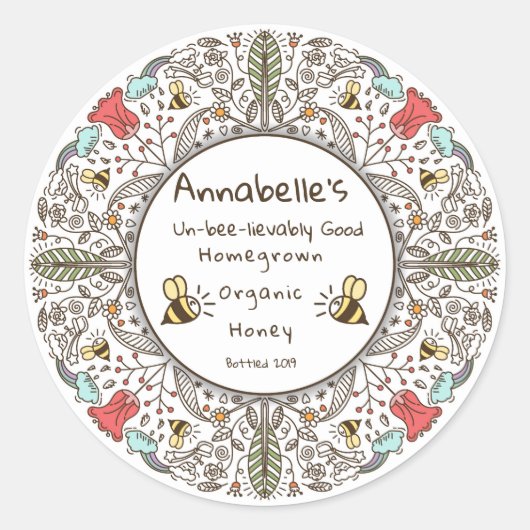 Onbij-leefbaar goed honing label (Voorkant)