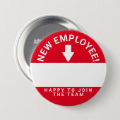 Onboarding nieuwe de naamknoop van het werknemersw ronde button 7,6 cm (Voorkant /achterkant)