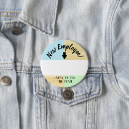 Onboarding nieuwe de naamknoop van het werknemersw ronde button 7,6 cm