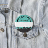 Onboarding nieuwe de naamknoop van het werknemersw ronde button 7,6 cm (In situ)