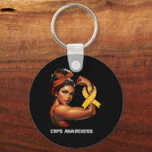 Onbreekbaar Afro Girl CRPS Awareness Sleutelhanger (Voorkant)