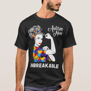 Onbreekbaar Autisme Mam Messy Bun Autism Awareness T-shirt