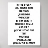 Onbreekbaar inspirerend minigedicht poster (Voorkant)
