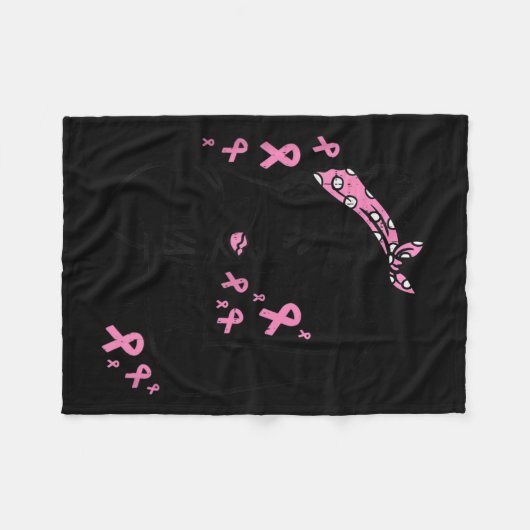 Onbreekbaar roze lint Borstkanker Awareness GI Fleece Deken (Voorkant (Horizontaal))