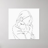 Onbreekbare Band – Moeder en Kind Lijntekening Canvas Afdruk (Voorkant)