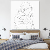 Onbreekbare Band – Moeder en Kind Lijntekening Canvas Afdruk (Insitu (Slaapkamer))