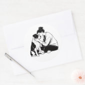 Onbreekbare Band Tussen Hond & Mens Ronde Sticker (Envelop)