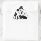 Onbreekbare Band Tussen Hond & Mens Ronde Sticker (Tas)