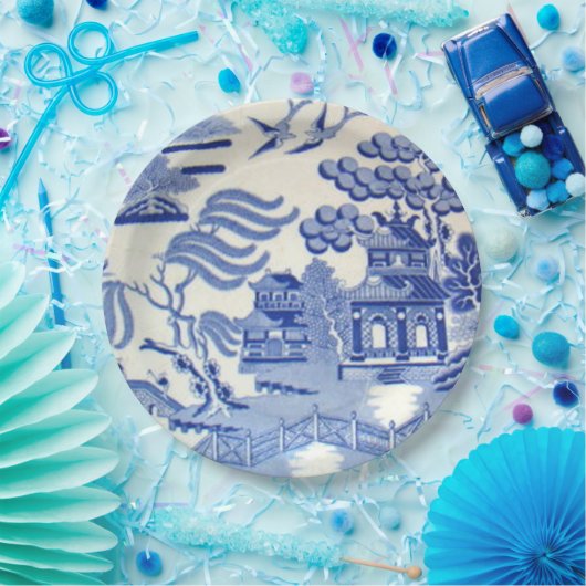 Onbreekbare blauwe wilde Borden 9 inch veilig Kind Papieren Bordje (Feest)