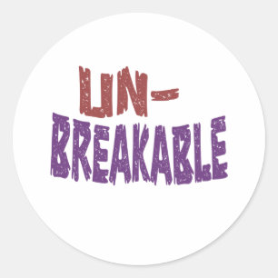 Onbreekbare, gedurfde en veerkrachtige typografie ronde sticker