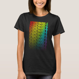 Onbreekbare LGBTQ+ Rainbow Gay Pride Tekst Fade Gr T-shirt