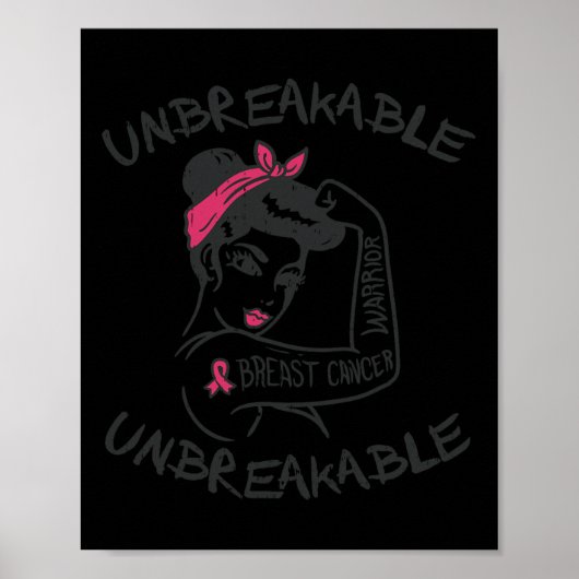 Onbreekbare Roze Borstkanker Krijger Overlevende G Poster (Voorkant)