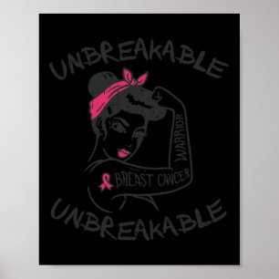 Onbreekbare Roze Borstkanker Krijger Survivor GI Poster