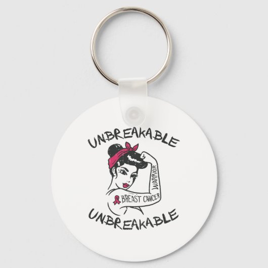 Onbreekbare Roze Borstkanker Krijger Survivor GI Sleutelhanger (Voorkant)