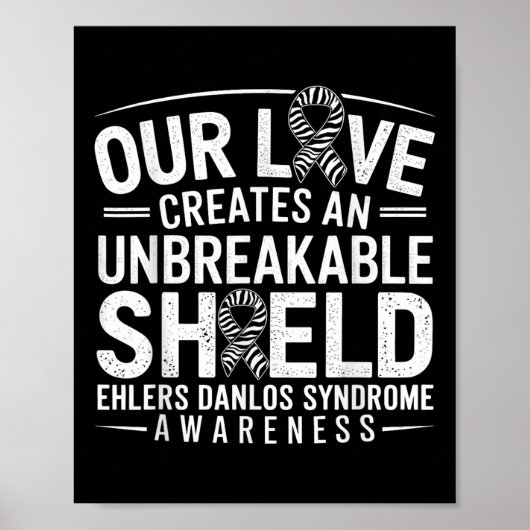 Onbreekbare Shield Eds Ehlers Danlos Syndrome Awar Poster (Voorkant)